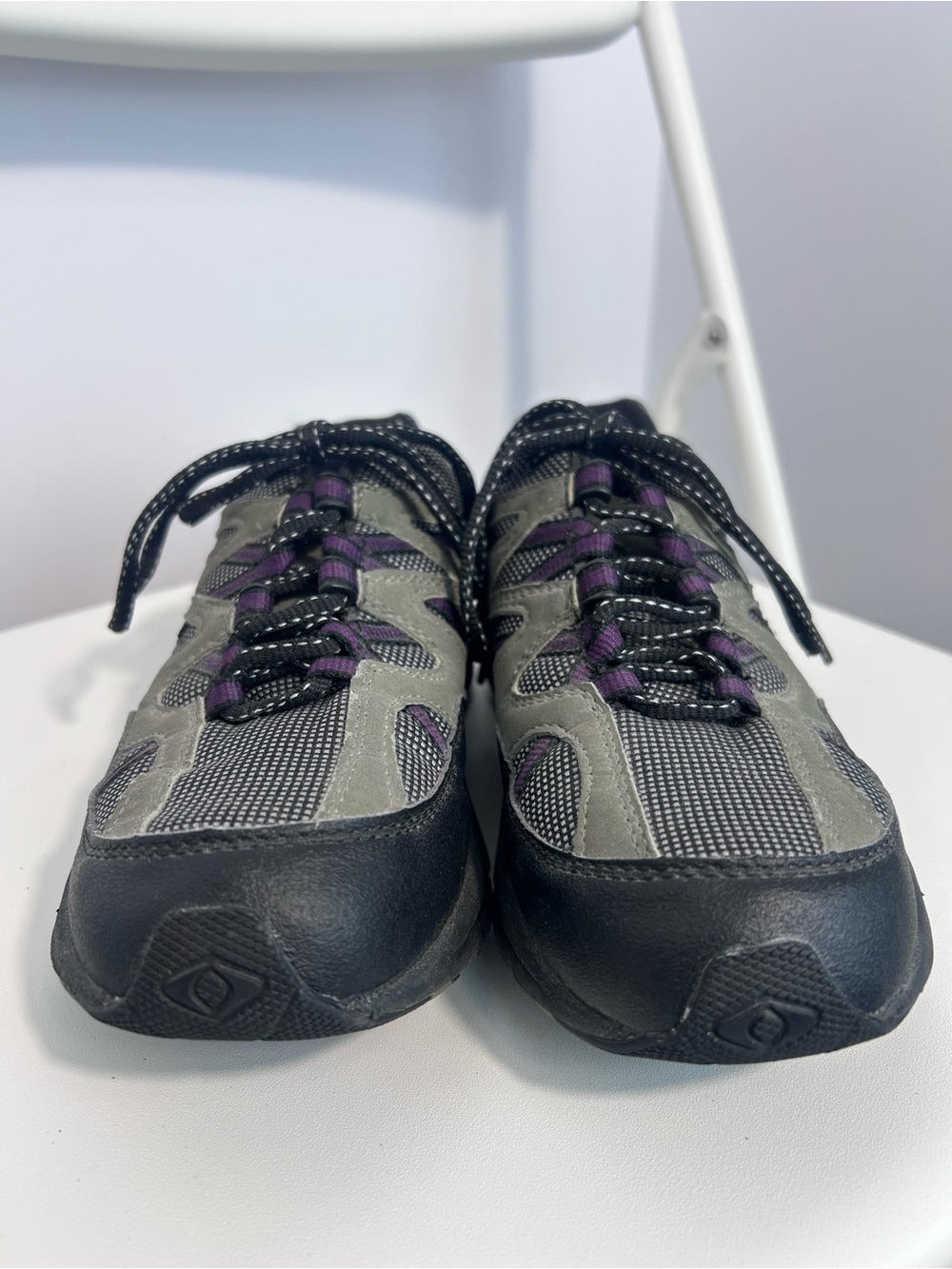 Apex Women’s Gray Purple Trail Walking Sneakers Shoes Size 8 - Picture 4 of 9